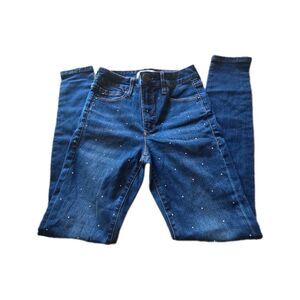 Skinnygirl Blue Medium Wash Studded Denim Stretch Skinny 5-Pocket Women's Jeans
